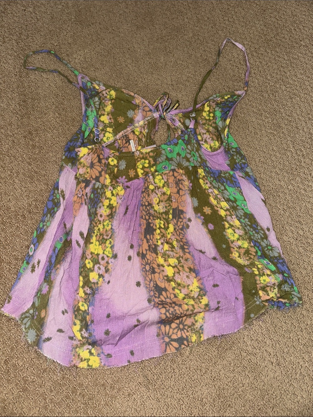 Urban Outfitters Floral Spaghetti Strap Cami in Purple, Green & Yellow - Picture 4 of 4